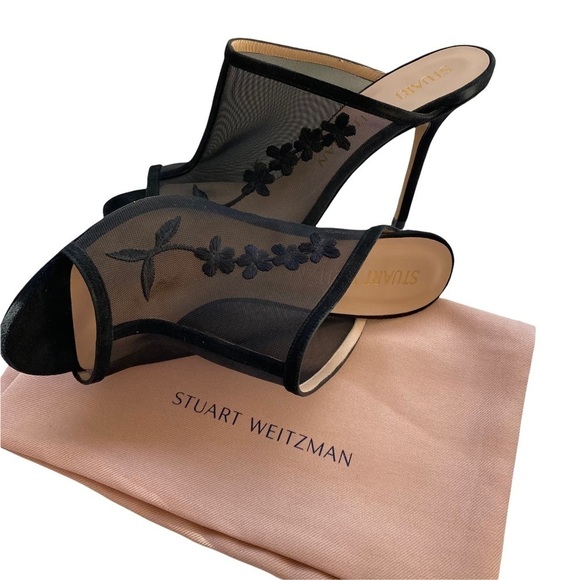 Stuart Weitzman Vianca Floral Mesh Mule NIB and Dust Bag - Picture 8 of 13